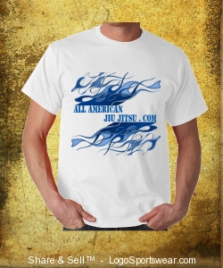Blue Flame Plain White T Design Zoom